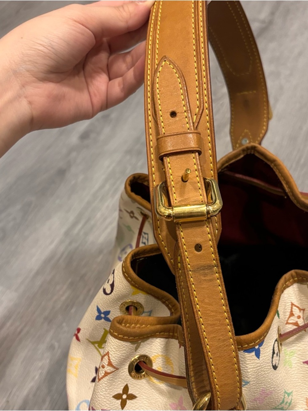 Louis Vuitton x Takashi Murakami White Multicolore Canvas Petit Noé - Picture 10 of 16